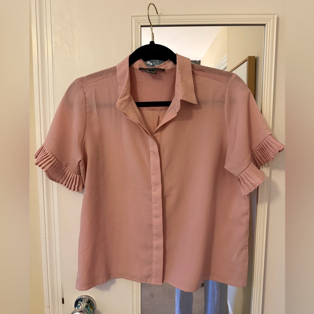 French Connection Blouse with Pleated Sleeves